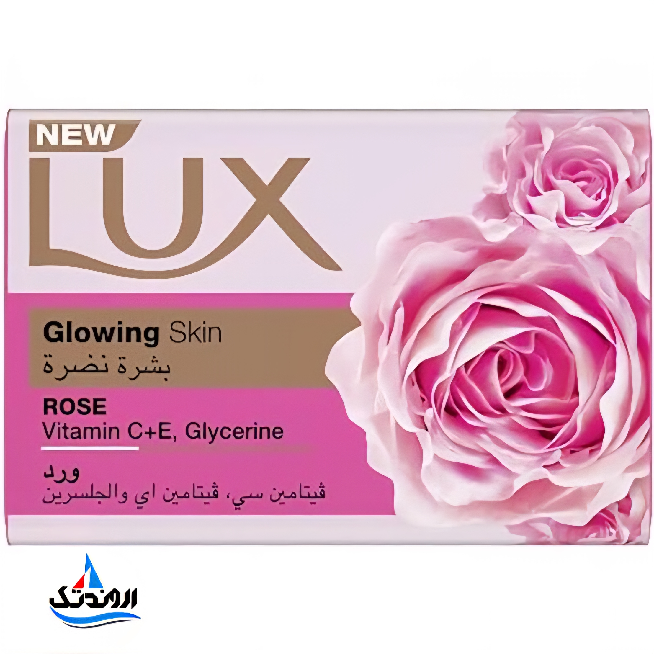 صابون لوکس Lux مدل Glowing Skin Rose با رایحه گل سرخ وزن 170 گرم lux soap glowing skin rose 170g